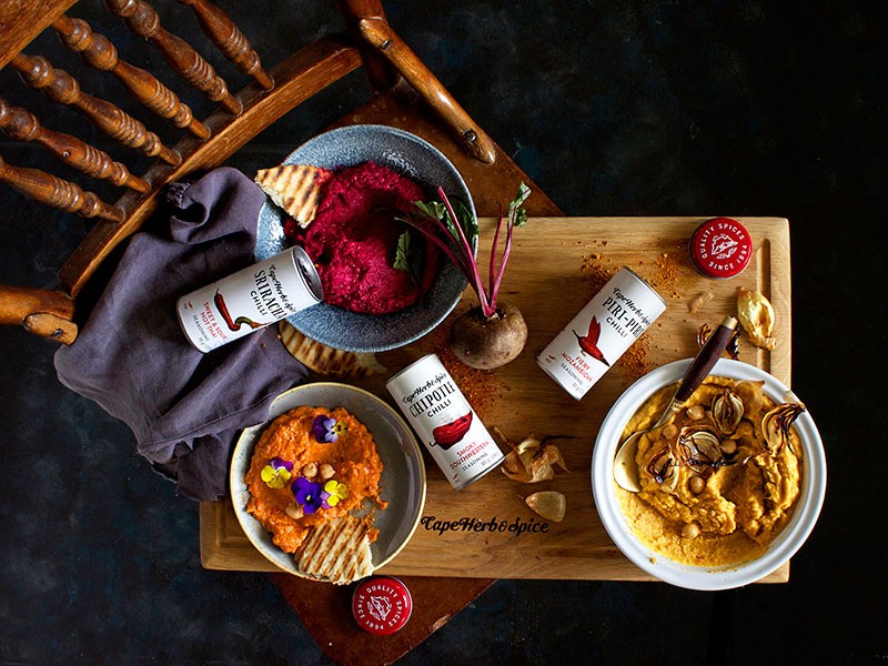 ROAST VEGGIE HUMMUS - THREE WAYS
