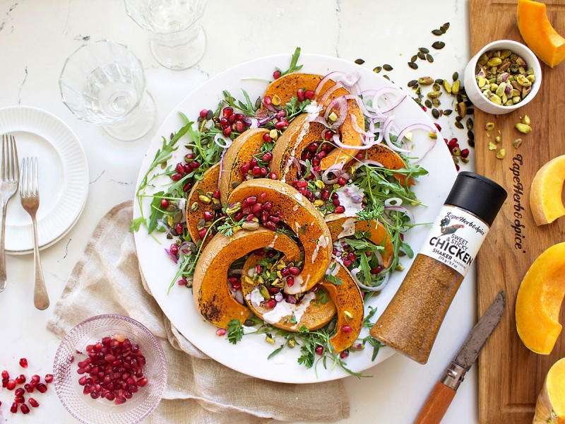 PUMPKIN, POMEGRANATE AND PISTACHIO SALAD