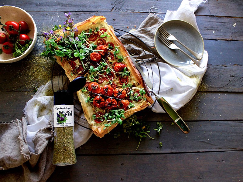 ROAST TOMATO & RICOTTA FREE-FORM PHYLLO TART
