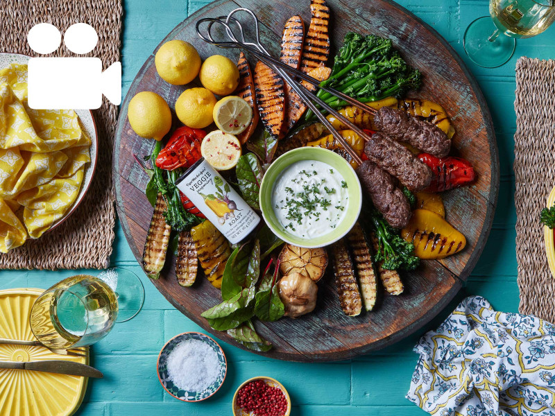 VEGGIE PLATTER, LAMB KOFTAS & POT BREAD