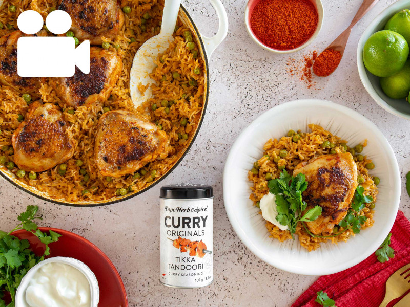 ONE POT TANDOORI CHICKEN & COCONUT RICE CURRY
